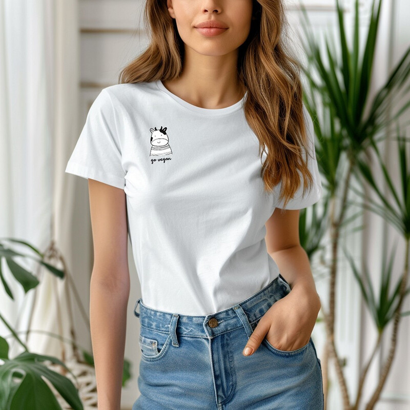 Bavlněné dámské tričko "Go vegan"