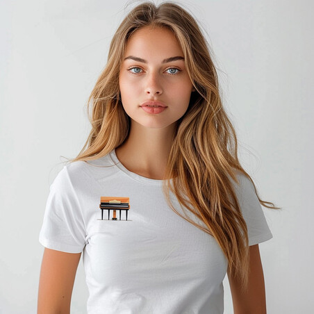 Bavlněné dámské tričko "Klavír"