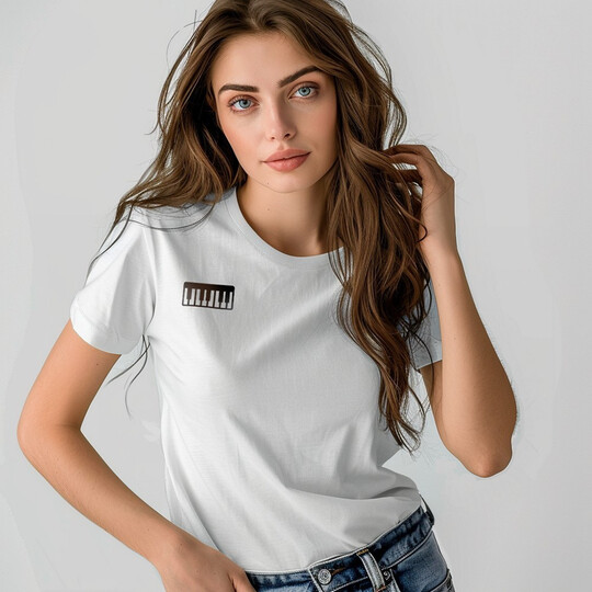 Bavlněné dámské tričko "Piano"