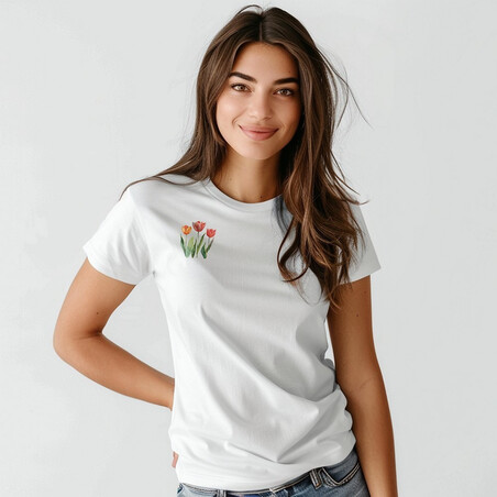 Bavlněné dámské tričko "Tulipány"