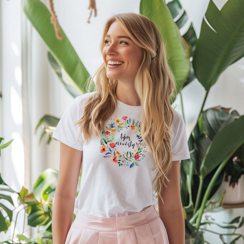 Bavlněné dámské tričko "Tým nevěsty"