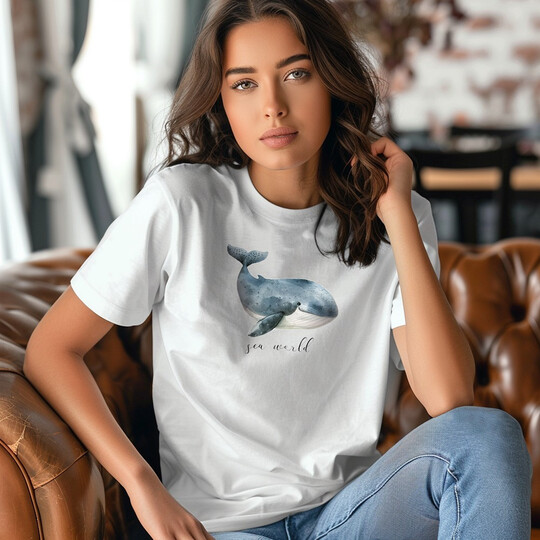 Bavlněné dámské tričko "Velryba"