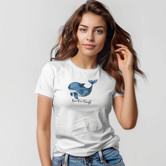 Bavlněné dámské tričko "Velryba"