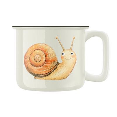 Keramický retro hrnek "Šnečku, šnečku, vystrž růžky"