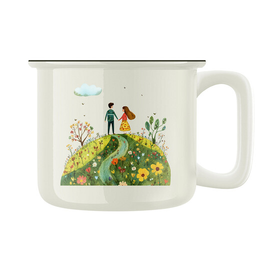 Keramický retro hrnek "Láska na kopci"