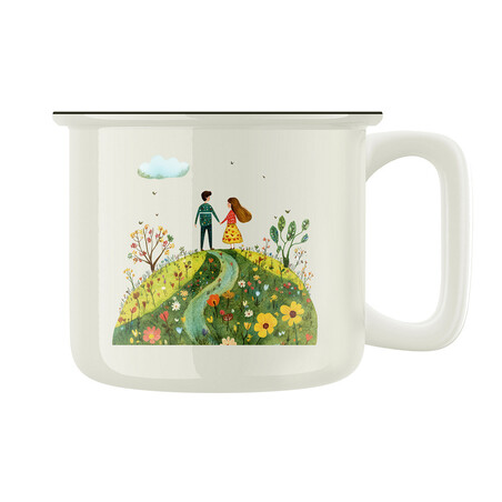 Keramický retro hrnek "Láska na kopci"