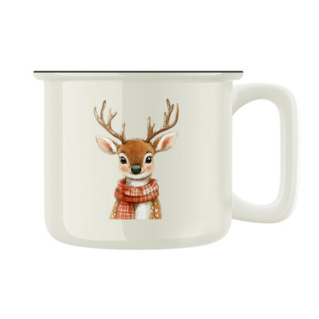 Keramický retro hrnek "Vánoční sob"