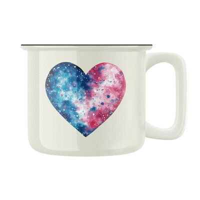 Keramický retro hrnek "Barevné srdce"