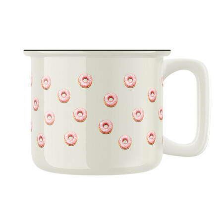 Keramický retro hrnek "Růžové donuty"