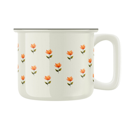 Keramický retro hrnek "Pivoňkový hrnek"