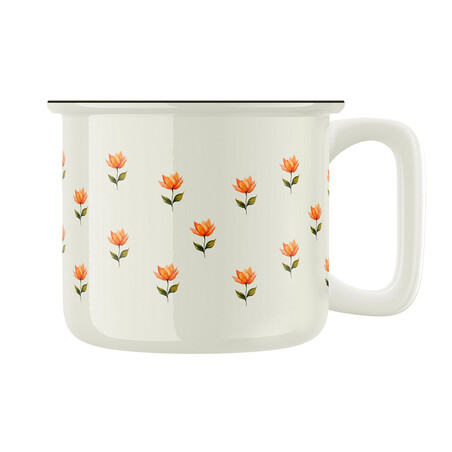 Keramický retro hrnek "Pivoňkový hrnek"