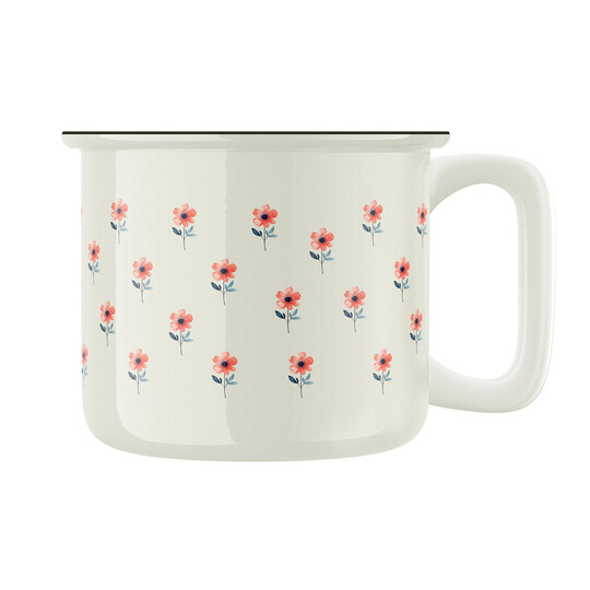 Keramický retro hrnek "Květinový hrnek"