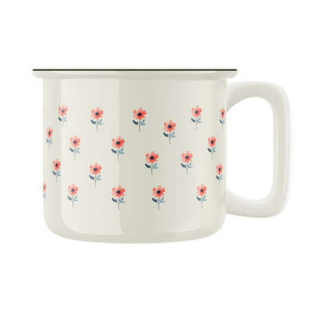 Keramický retro hrnek "Květinový hrnek"