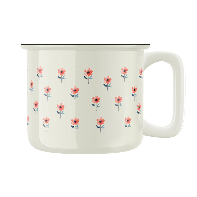 Keramický retro hrnek "Květinový hrnek"