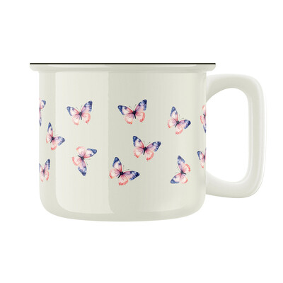 Keramický retro hrnek vzor "Motýlí hrnek"