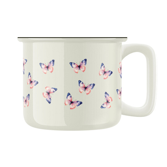 Keramický retro hrnek vzor "Motýlí hrnek"