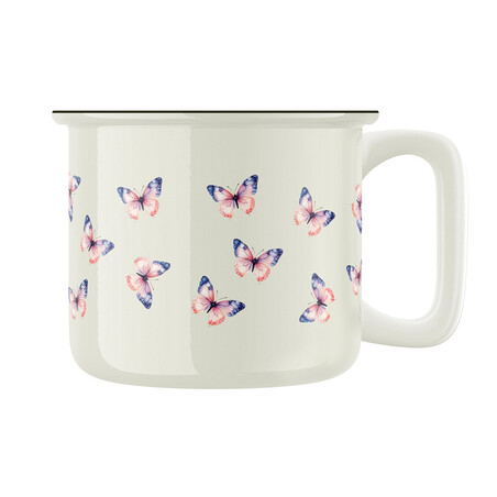 Keramický retro hrnek vzor "Motýlí hrnek"