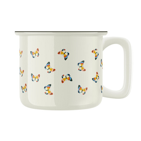 Keramický retro hrnek "Barevní motýlci"