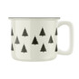 Keramický retro hrnek "Černobílé vánoční stromky"