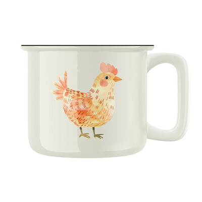 Keramický retro hrnek "Slepička"