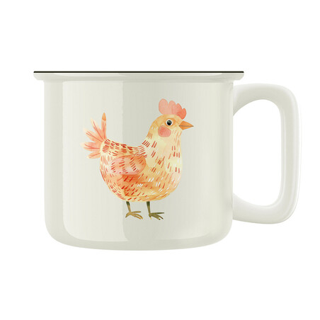 Keramický retro hrnek "Slepička"