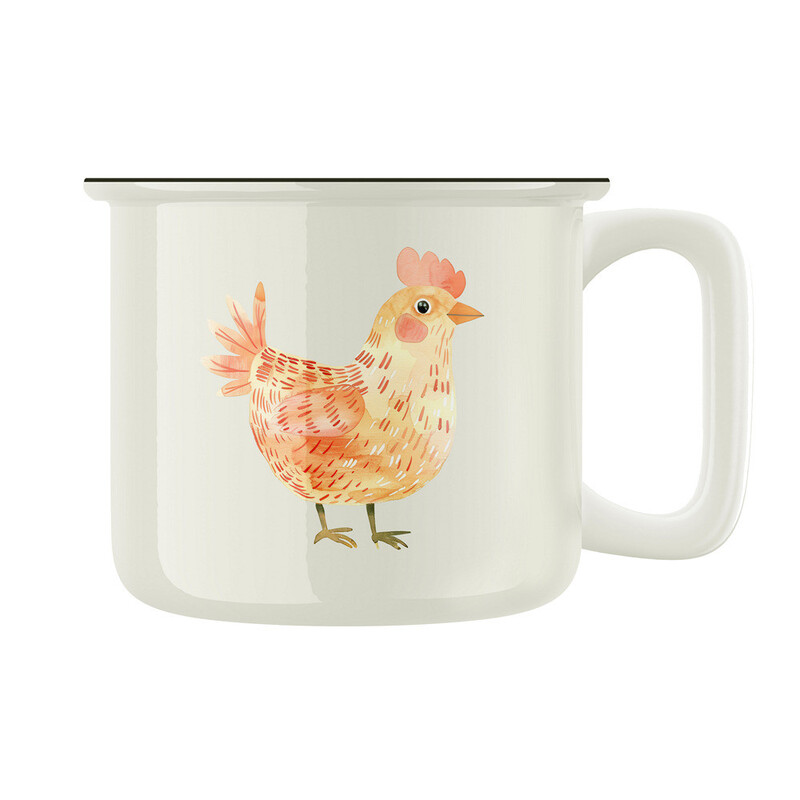 Keramický retro hrnek "Slepička"