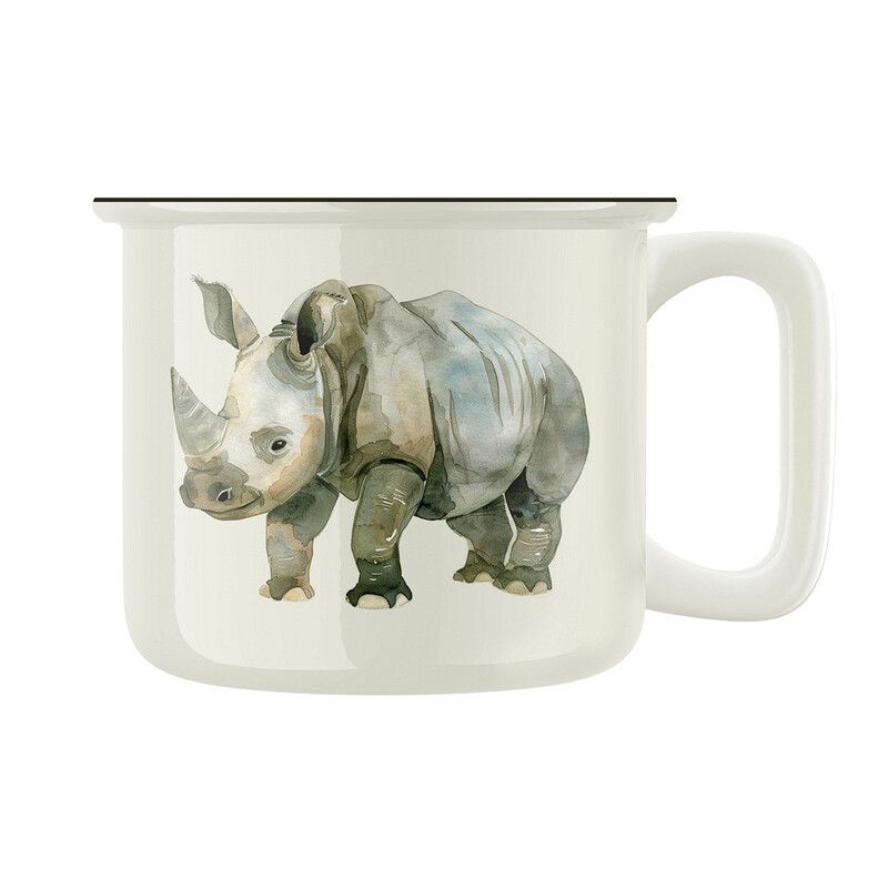 Keramický retro hrnek "Nosorožec"