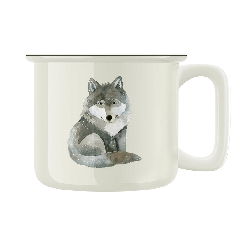 Keramický retro hrnek "Vlk"
