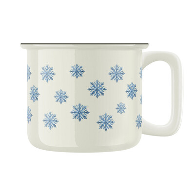 Keramický retro hrnek "Sněhové vločky"