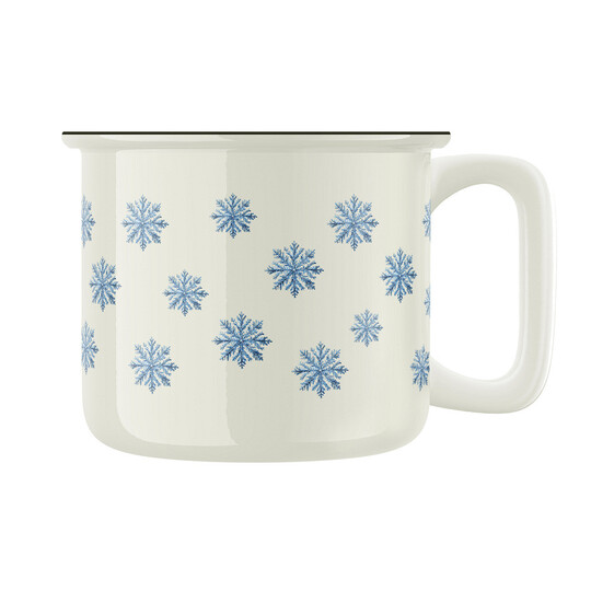 Keramický retro hrnek "Sněhové vločky"