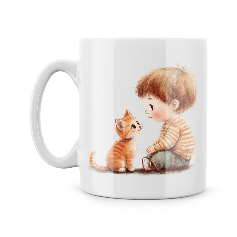 Hrnek "Chlapeček s koťátkem"