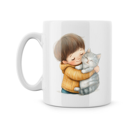 Hrnek "Chlapeček s kočkou"