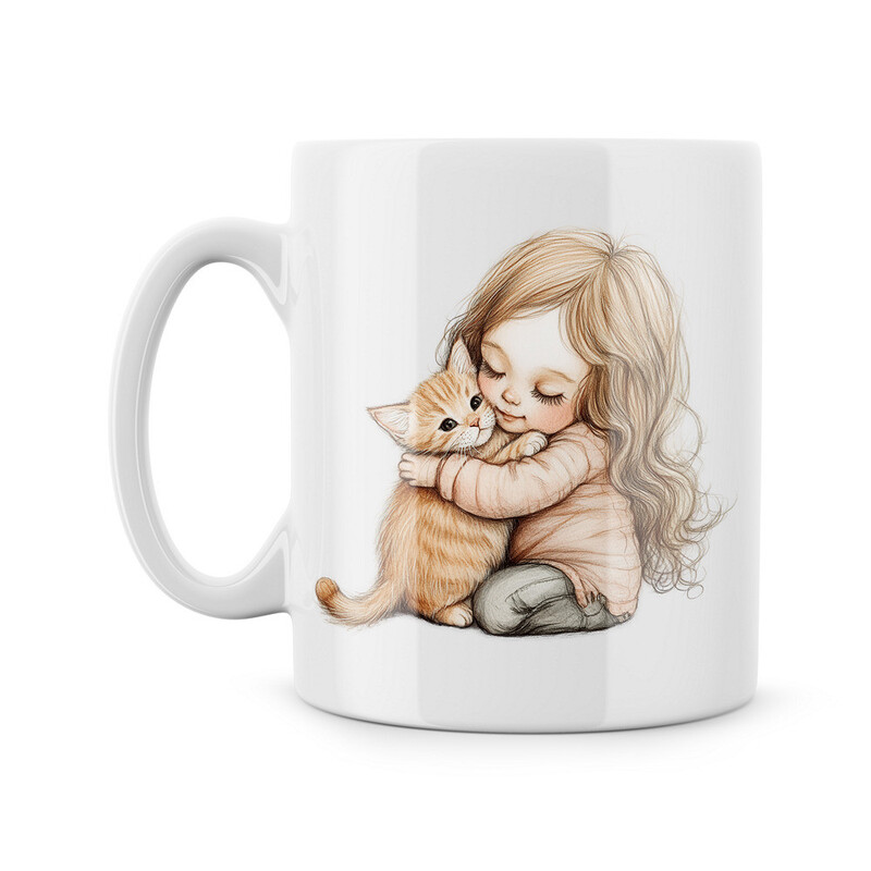 Hrnek "Holčička a kočka"