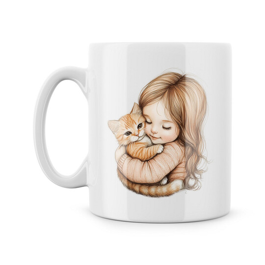 Hrnek "Holčička s kočkou"