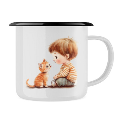 Plecháček "Kluk a koťátko"