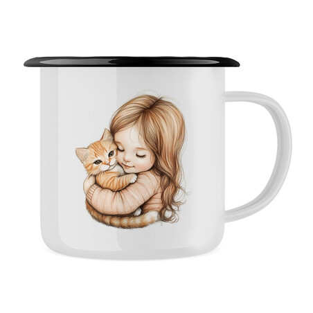 Plecháček "Holčička s kočičkou"