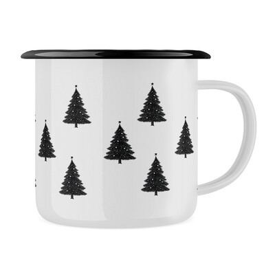 Plecháček "Černobílé vánoční stromky"