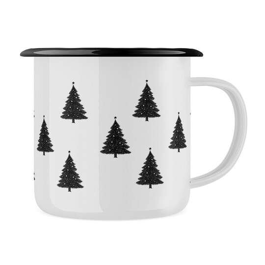 Plecháček "Černobílé vánoční stromky"