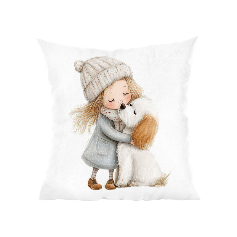 Polštář "Holčička a pejsek"