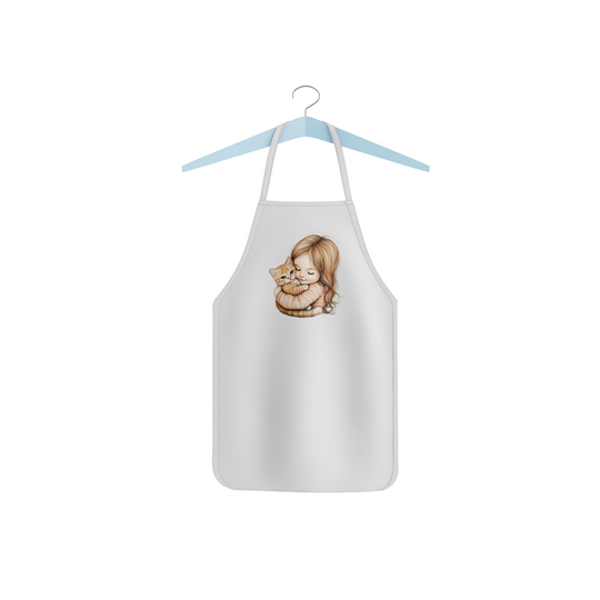 Dětská zástěra "Holčička a kočka"