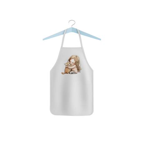 Dětská zástěra "Holčička a kočka"