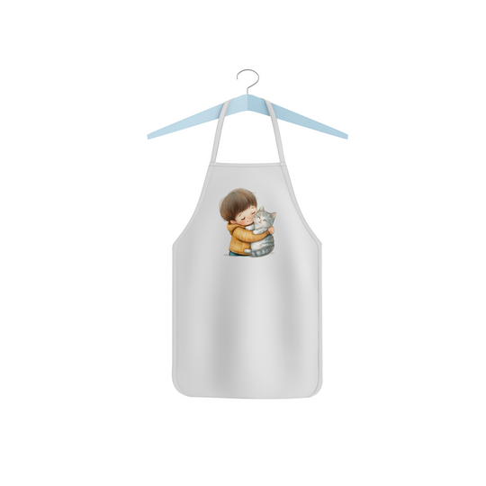 Dětská zástěra "Kluk a kočka"