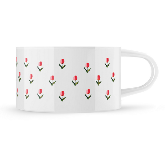 Hrnek makronka vzor "Květiny"