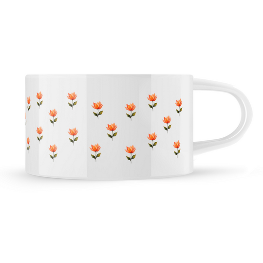 Hrnek makronka vzor "Květiny"