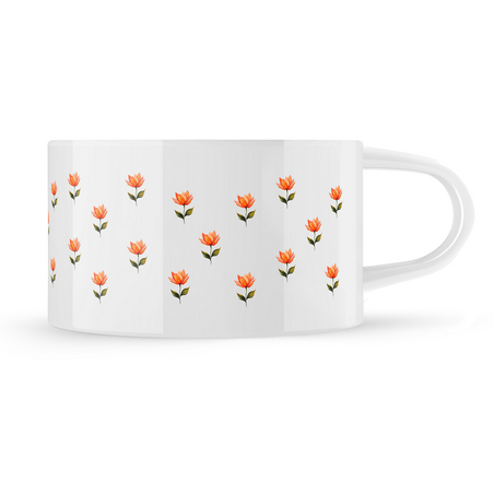 Hrnek makronka vzor "Květiny"