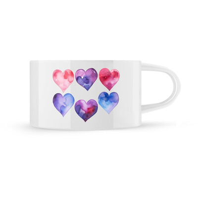 Hrnek makronka "Srdcové malůvky"