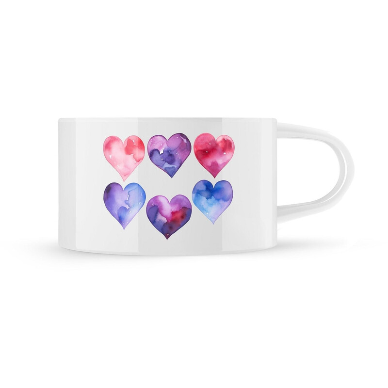 Hrnek makronka "Srdcové malůvky"