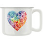 Keramický retro hrnek "Barevné srdce"