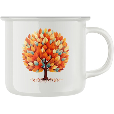 Keramický retro hrnek "Barevný strom"