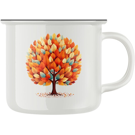 Keramický retro hrnek "Barevný strom"